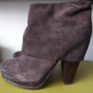 Ash Dark Brown Suede Booties, Size 39